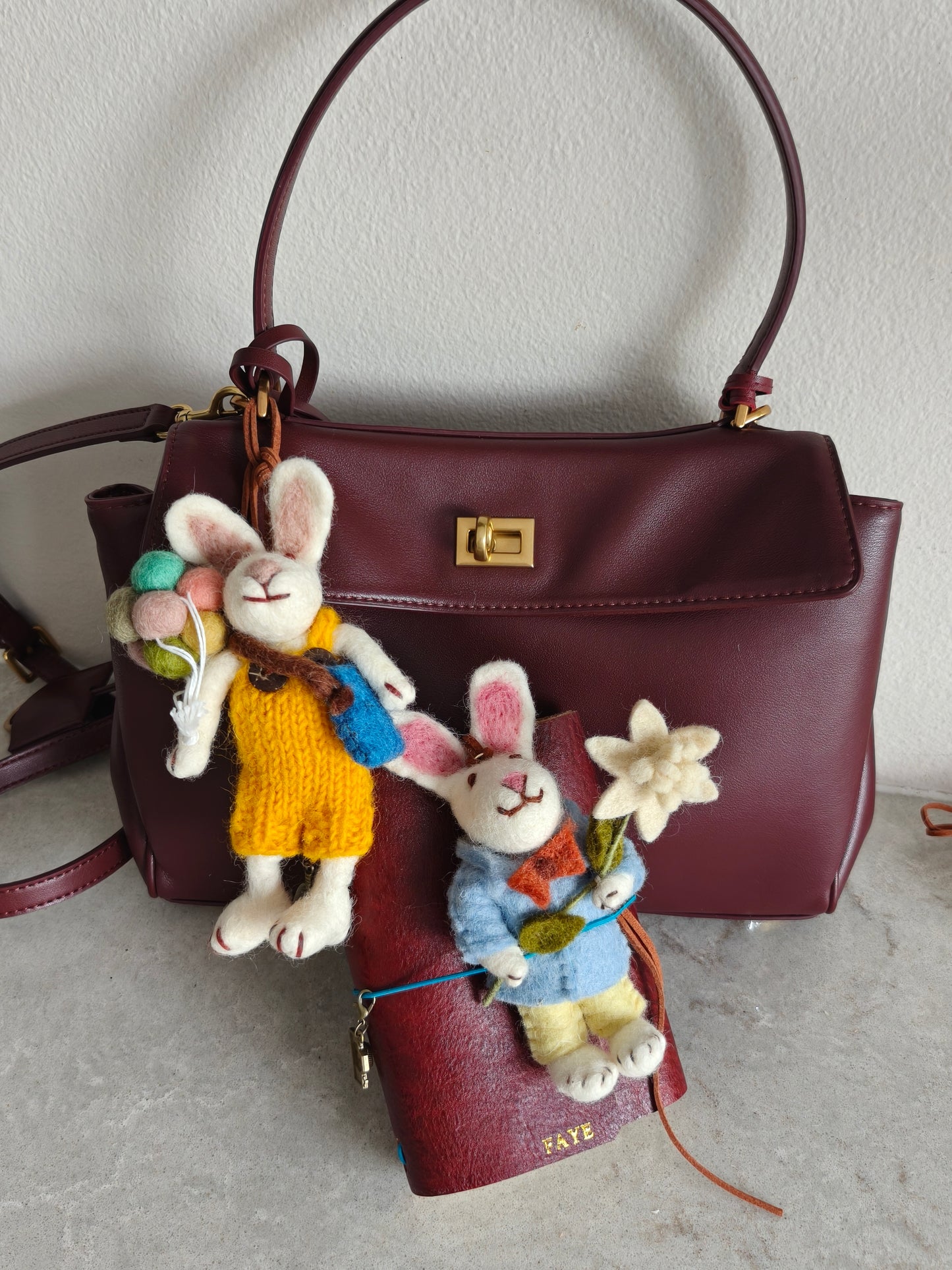 Handmade Wool Felt Bag Charm