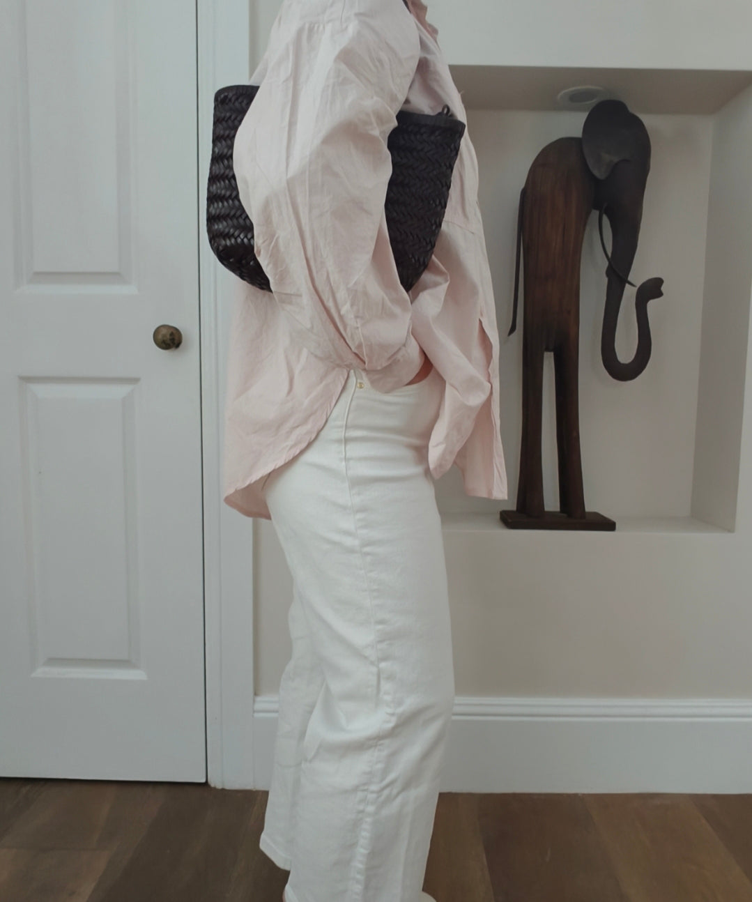 Lana - 100 % handgemachte echte TOP LAYER Rindsleder gewebt Leder Umhängetasche, Gemüsekorb, Einkaufstasche