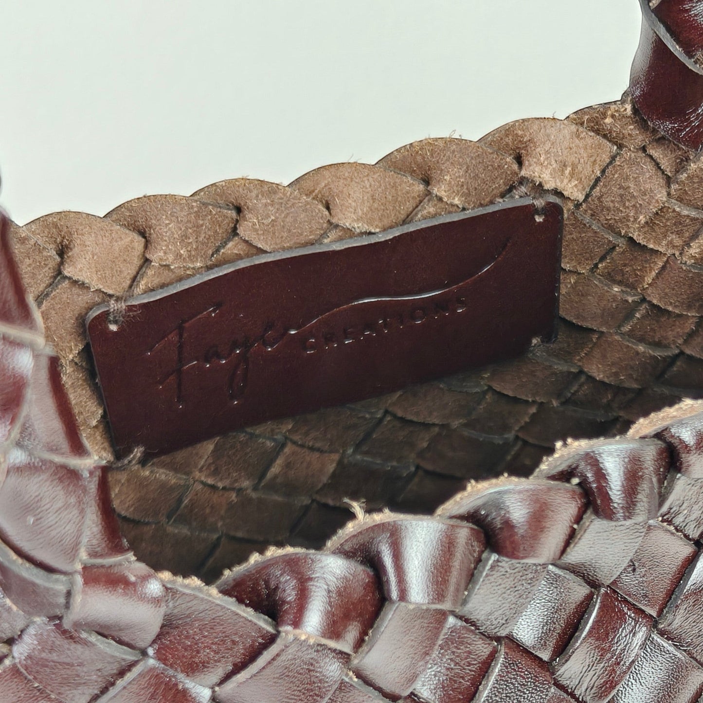 Opal Woven Full-Grain Leather Tote Bag