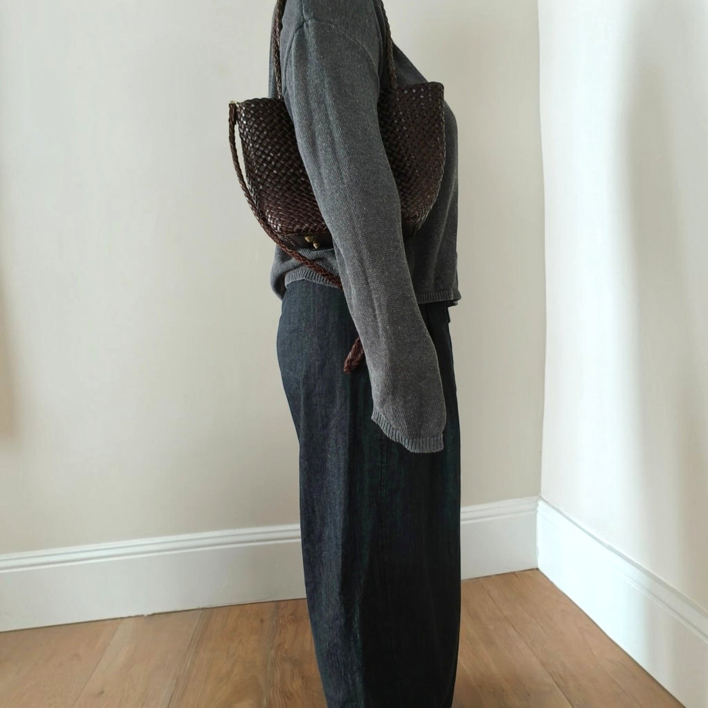 Rhea Handwoven Leather Tote Bag