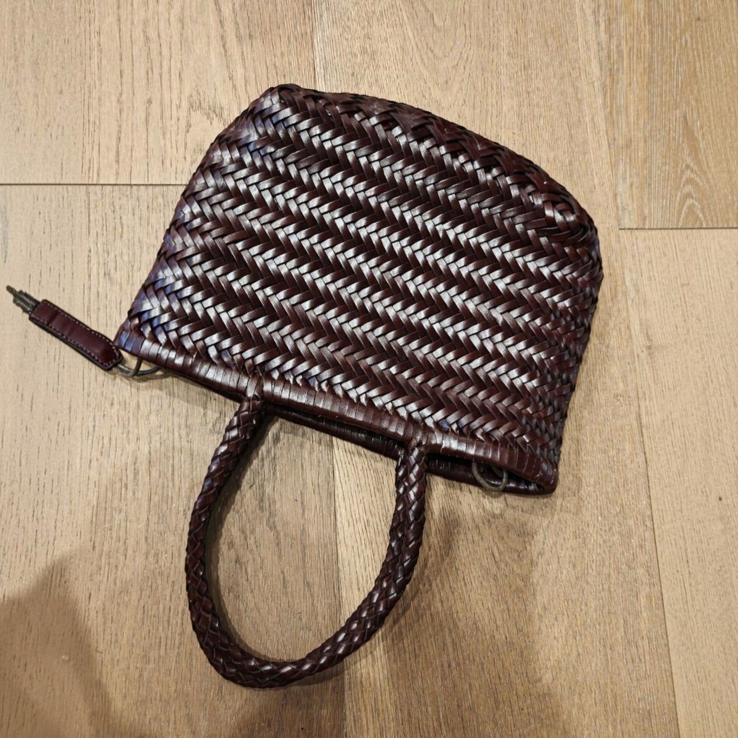 Lana Mini Woven Leather Tote Bag