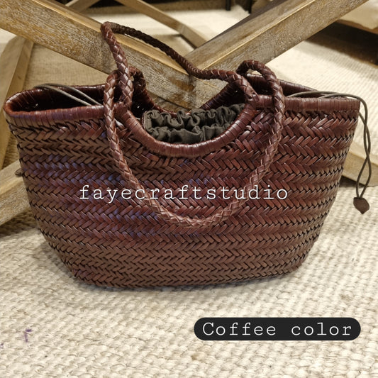 Phoebe - LARGE 100% handmade genuine TOP LAYER cowhide woven leather shoulder bag