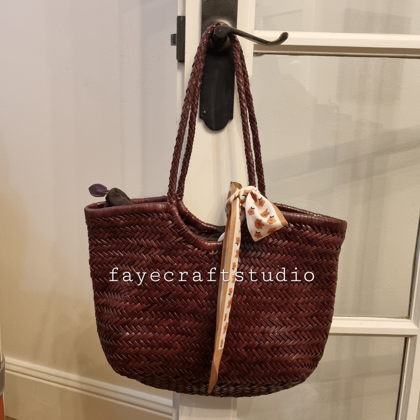 Phoebe - LARGE 100% handmade genuine TOP LAYER cowhide woven leather shoulder bag