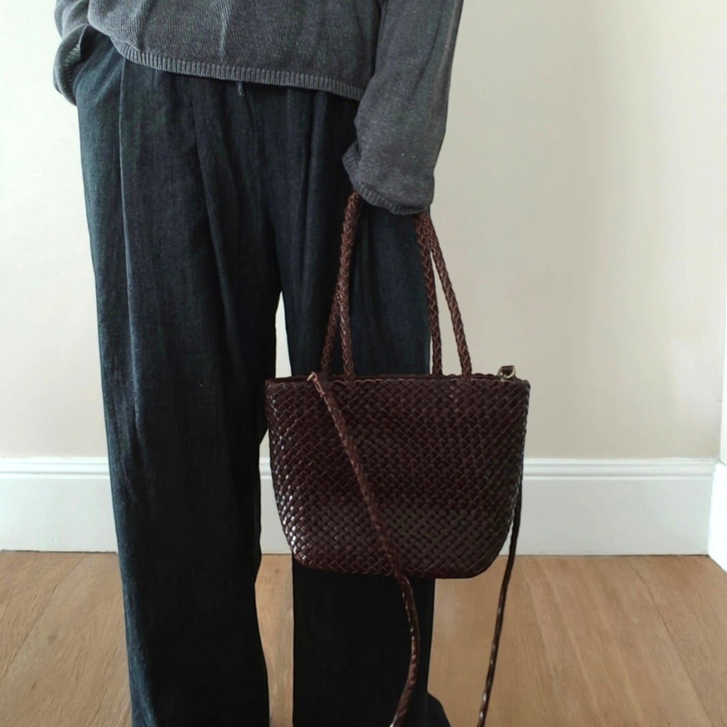 Rhea Handwoven Leather Tote Bag
