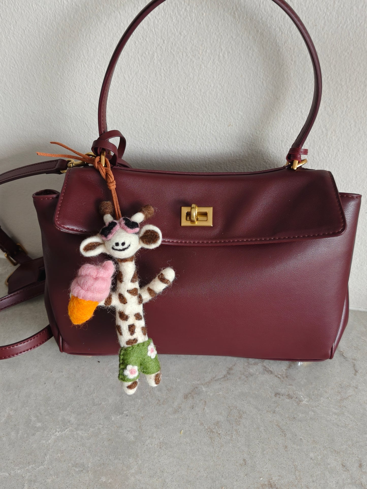 Handmade Wool Felt Bag Charm