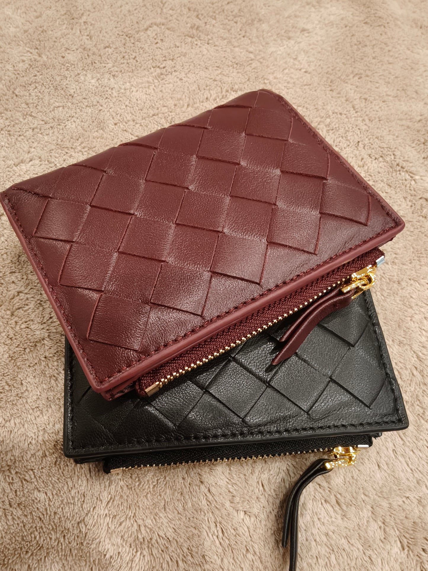Lola - Sheepskin Woven Short Wallet