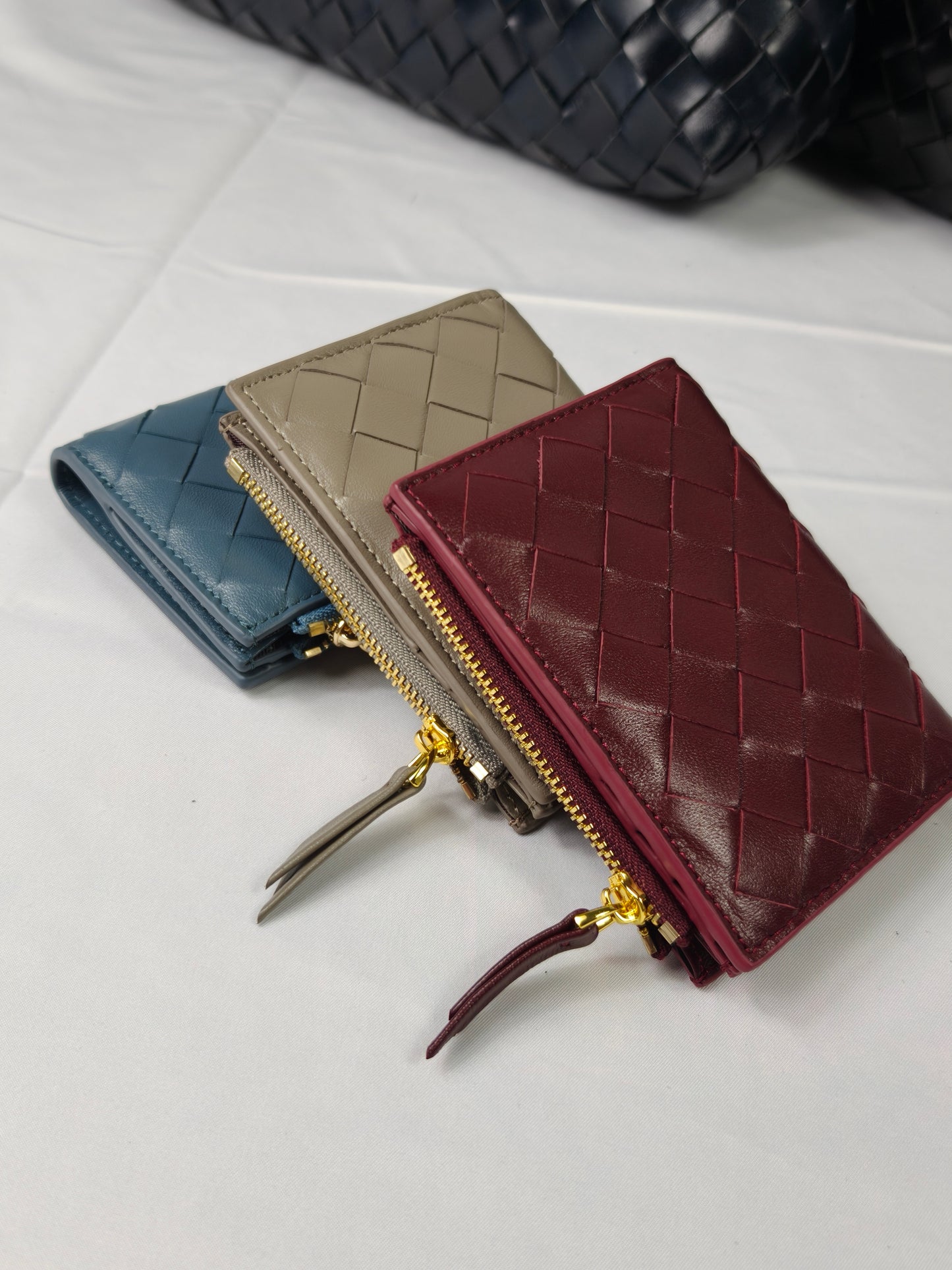 Lola - Sheepskin Woven Short Wallet