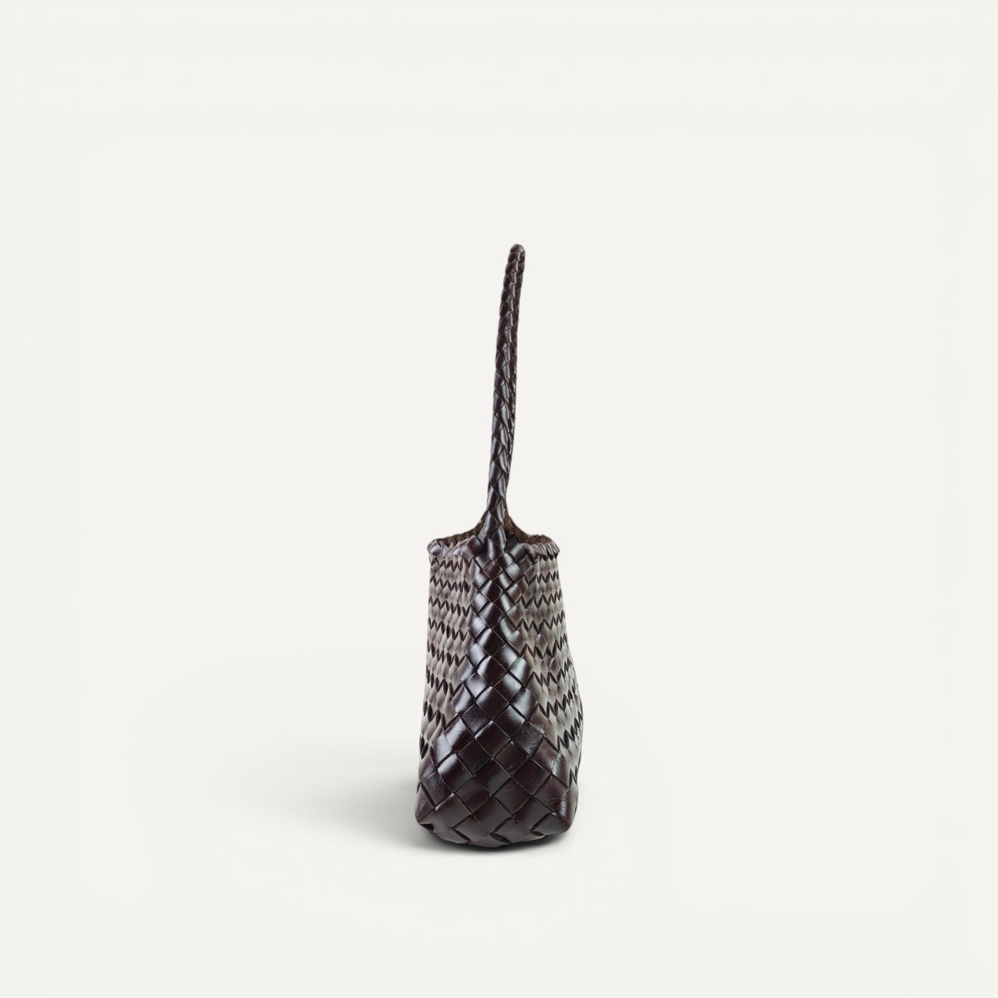 Emma Woven Full-Grain Leather Shoulder Bag