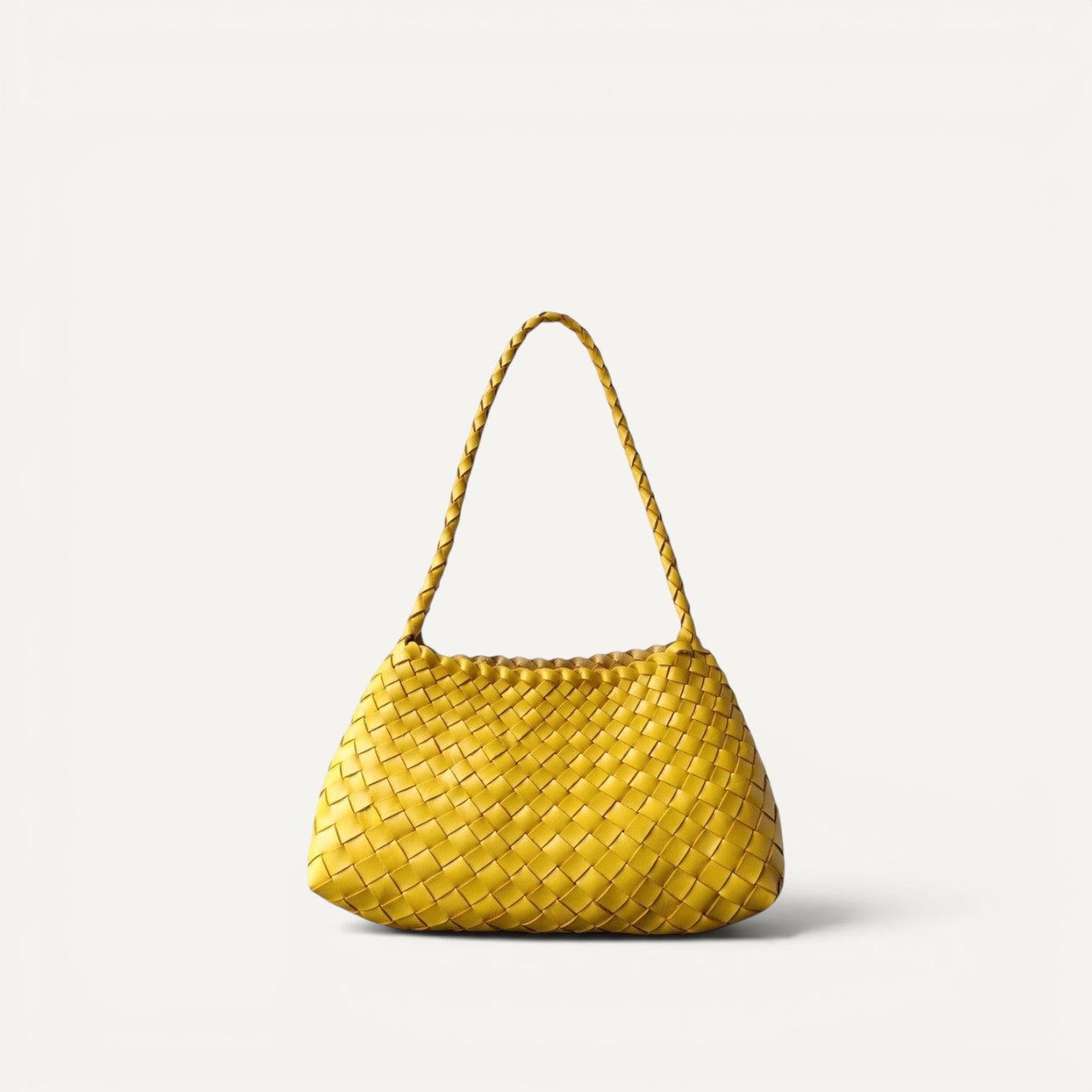 Emma Woven Full-Grain Leather Shoulder Bag