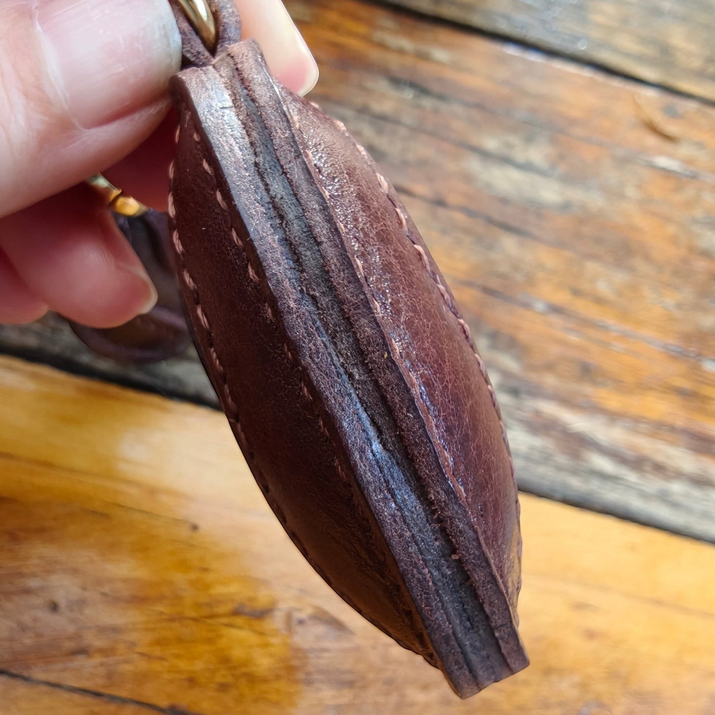 Coffee Bean Handmade Leather Bag Charm