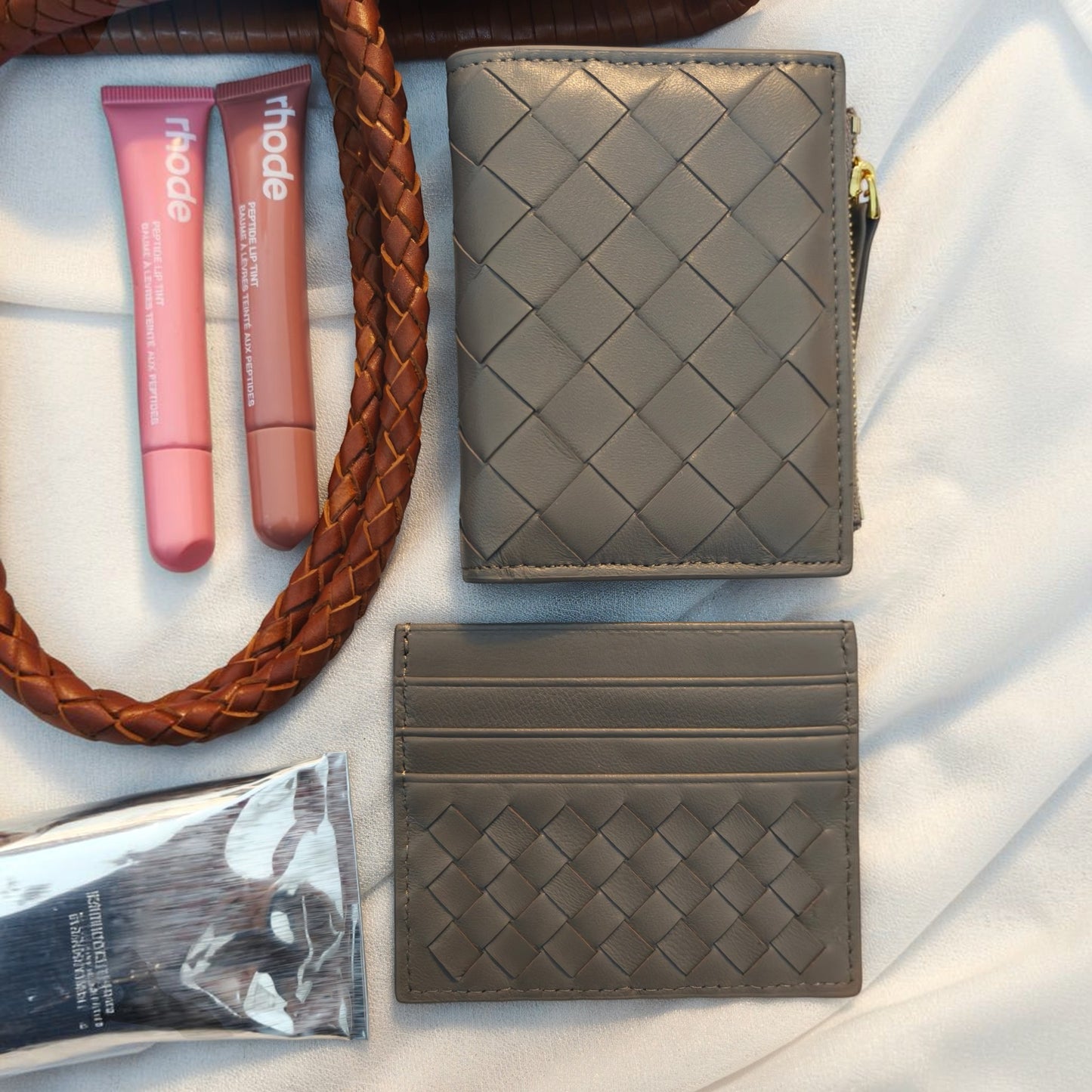 Lola Sheepskin Woven Wallet