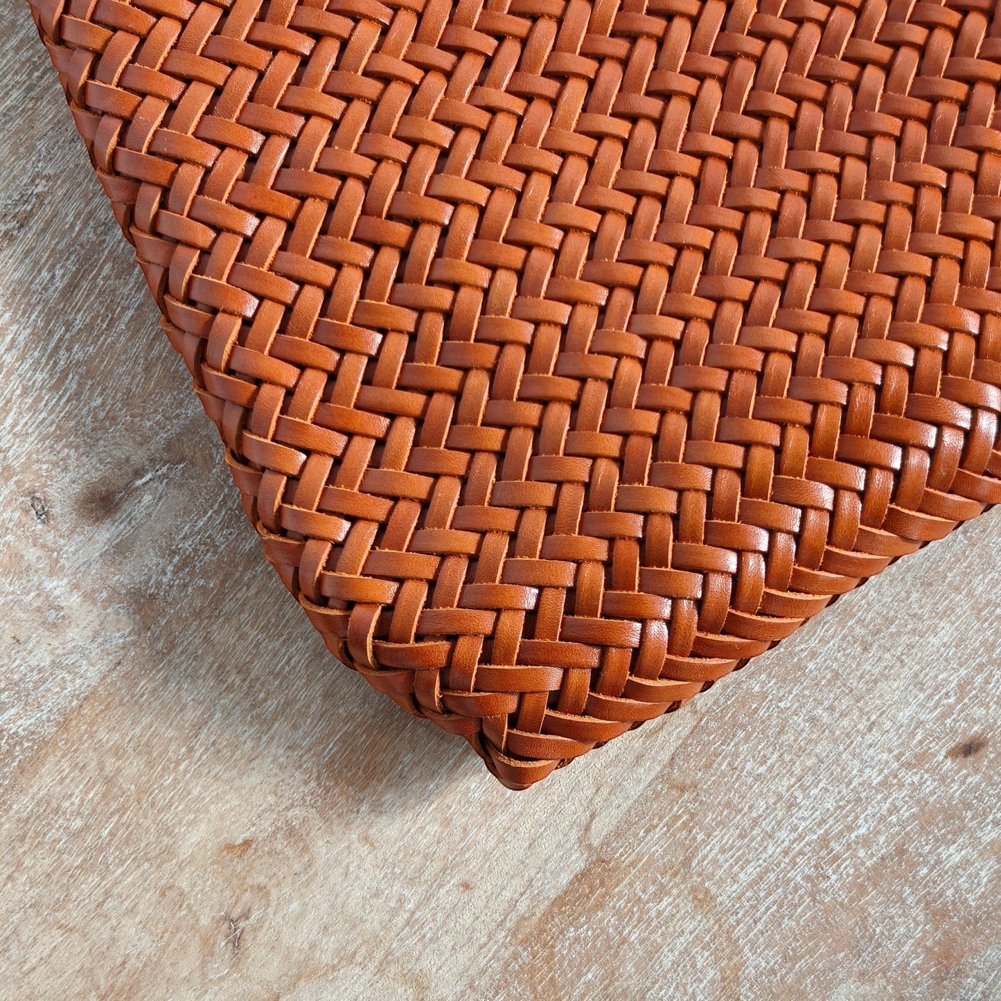 Iris Woven Leather Shoulder Tote Bag