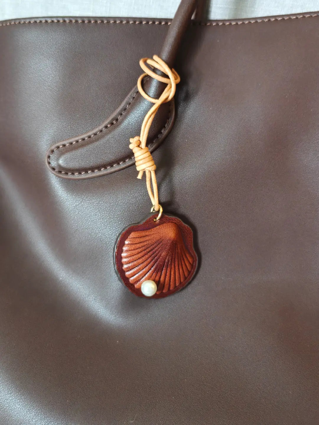 Shell Charm - Handmade Leather Charm