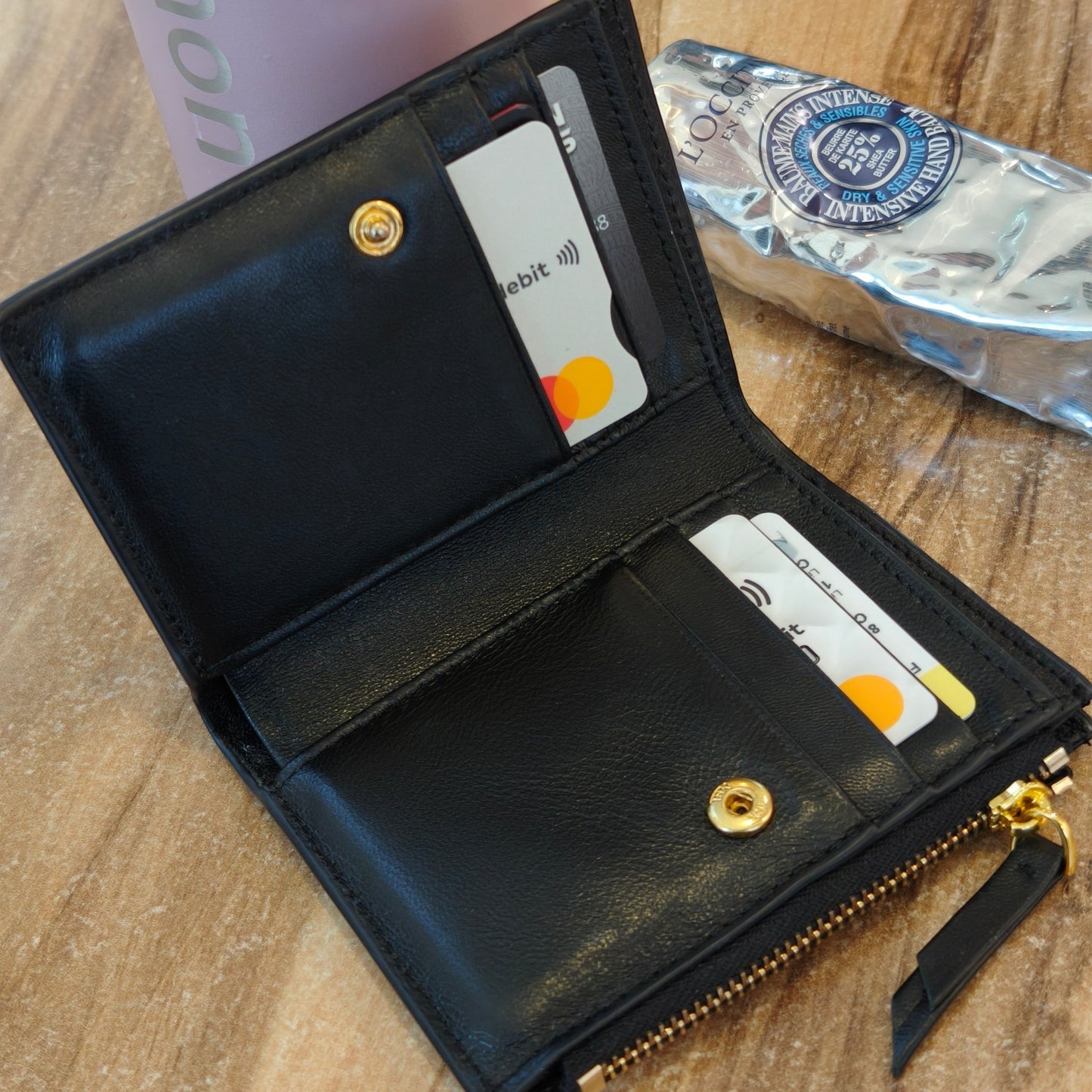 Lola Sheepskin Woven Wallet