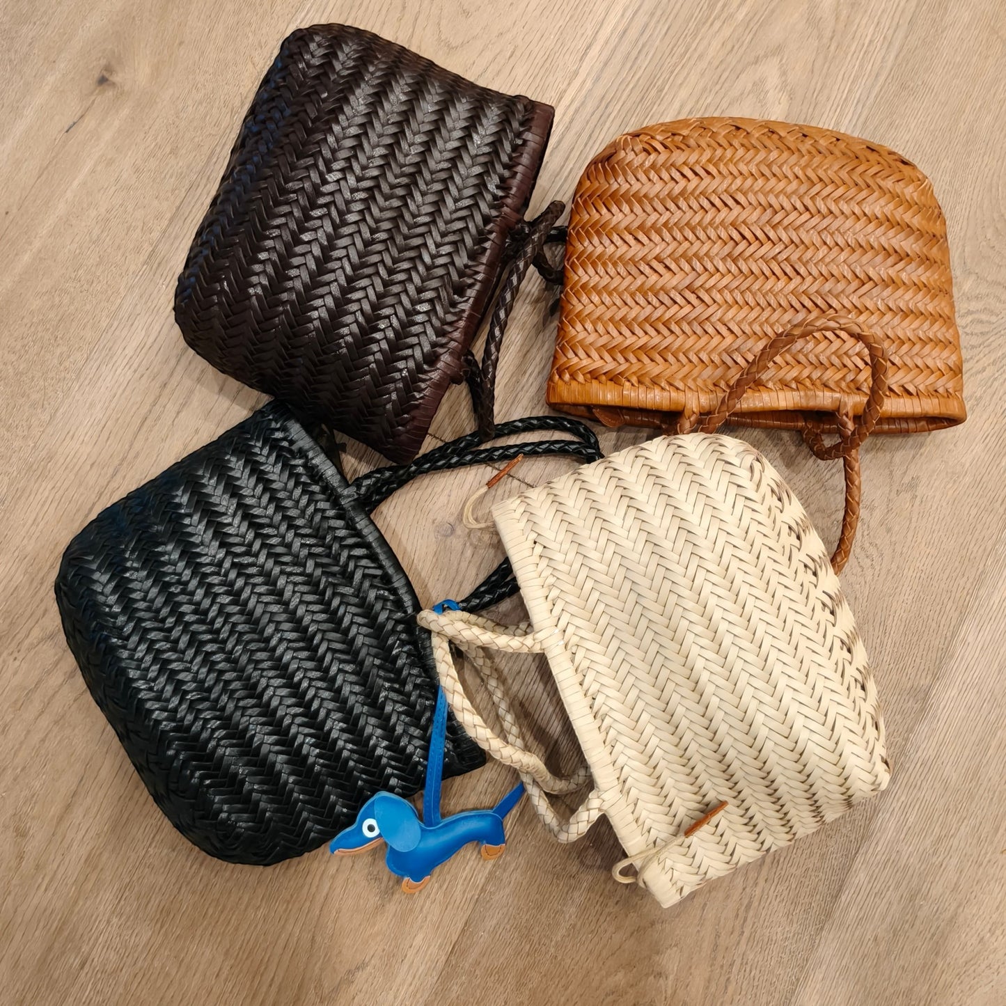 Lana Mini Woven Leather Tote Bag