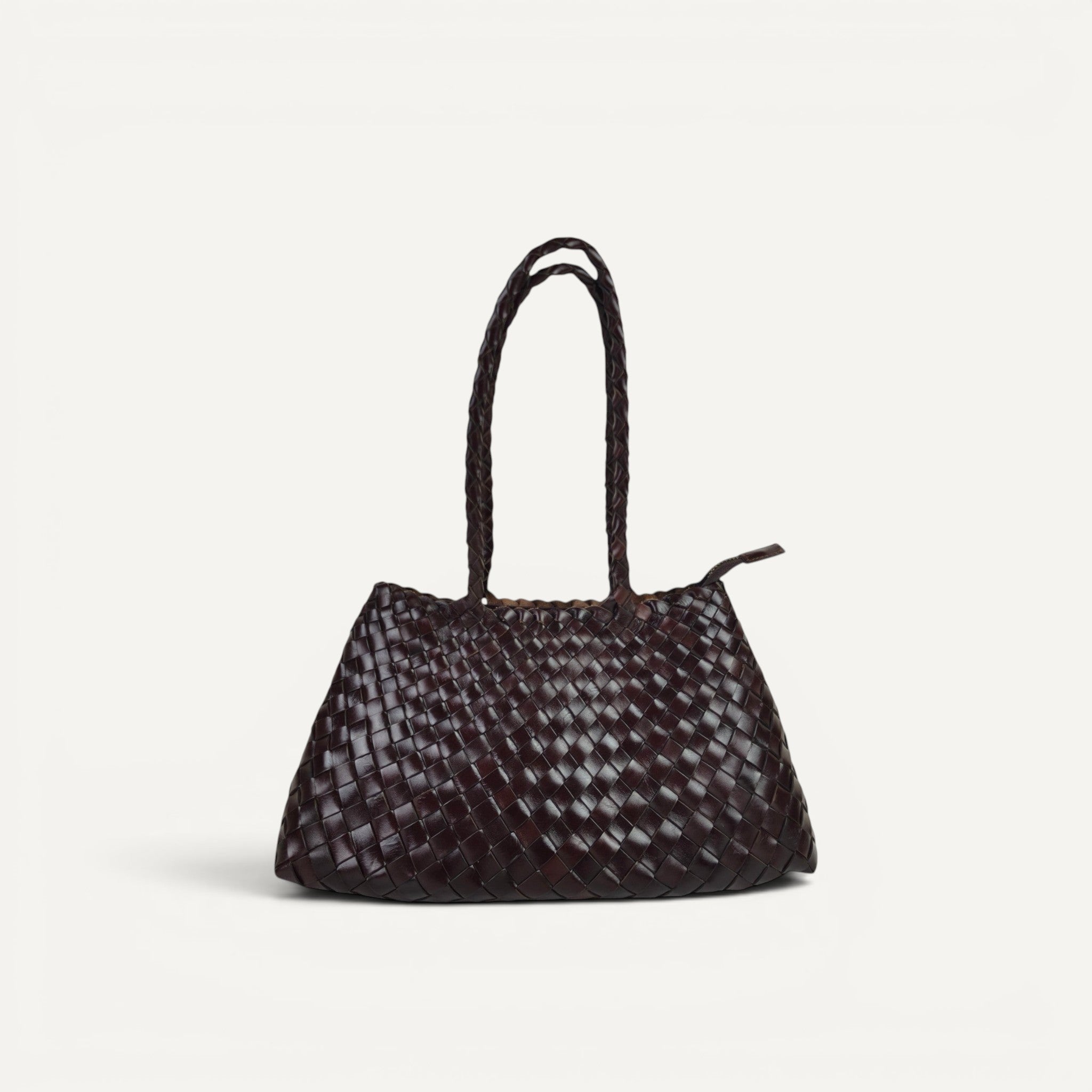 Opal City Zip Medium Long Handles - Handmade Genuine Leather Tote