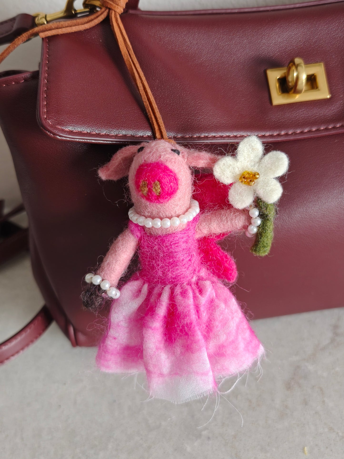 Handmade Wool Felt Bag Charm