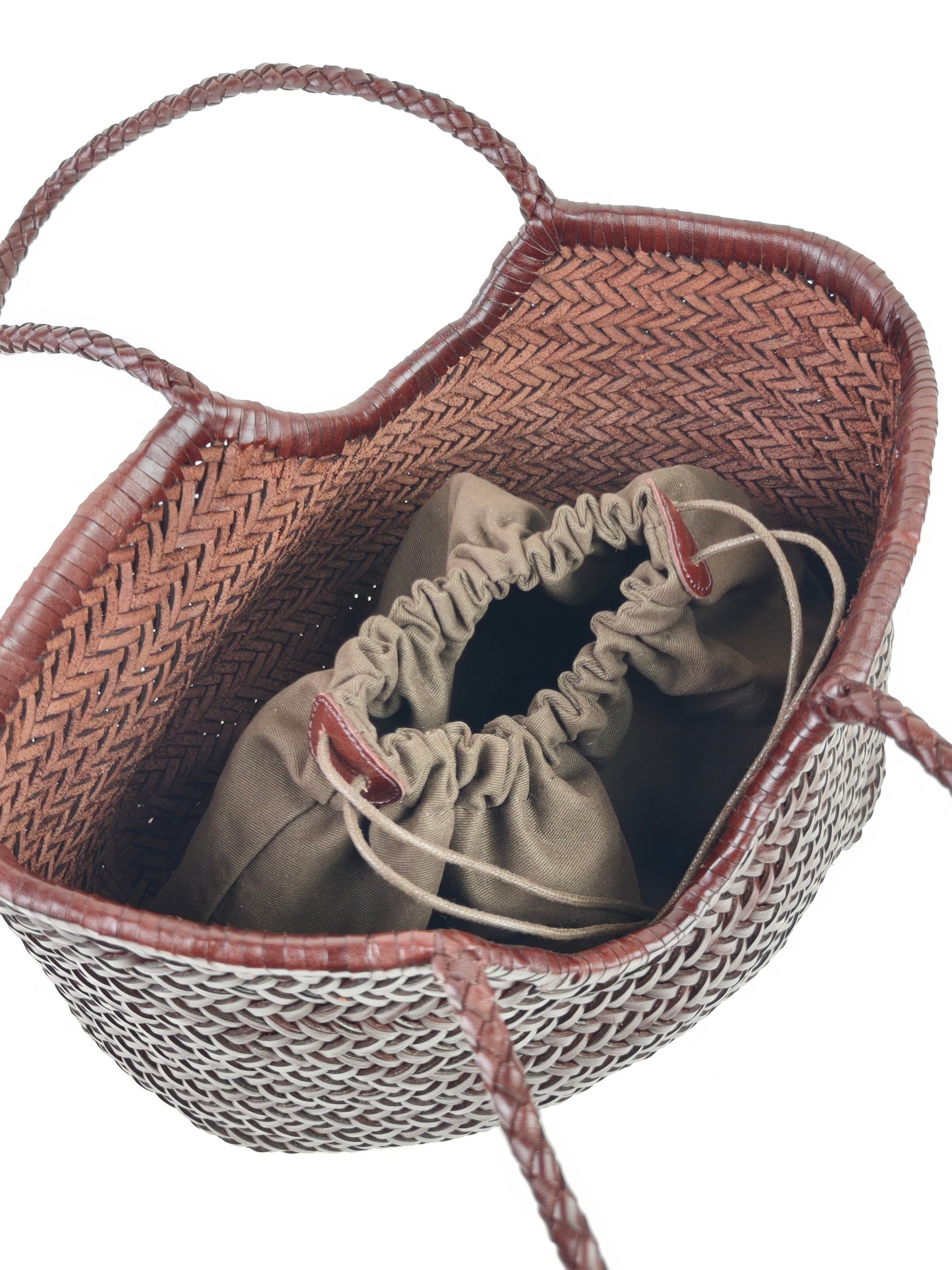 Phoebe - GROSSE 100 % handgefertigte Schultertasche aus echtem, gewebtem Rindsleder in der obersten Schicht