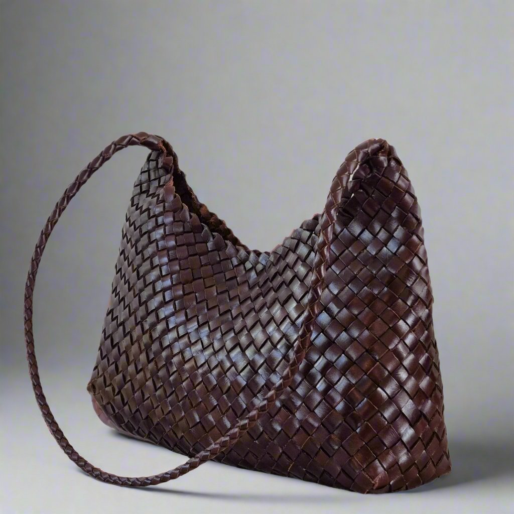 Isabella - French style retro TOP LAYER cowhide leather woven bag