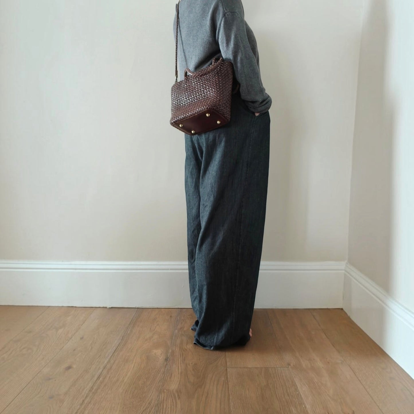Rhea Handwoven Leather Tote Bag