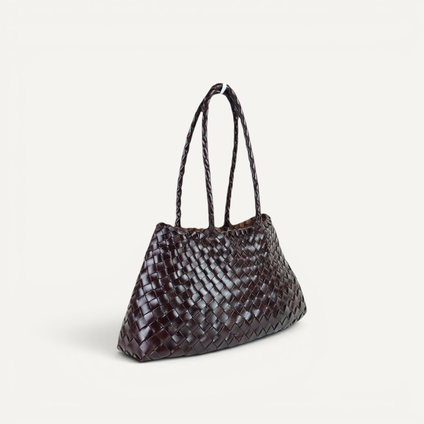 Opal Woven Full-Grain Leather Tote Bag