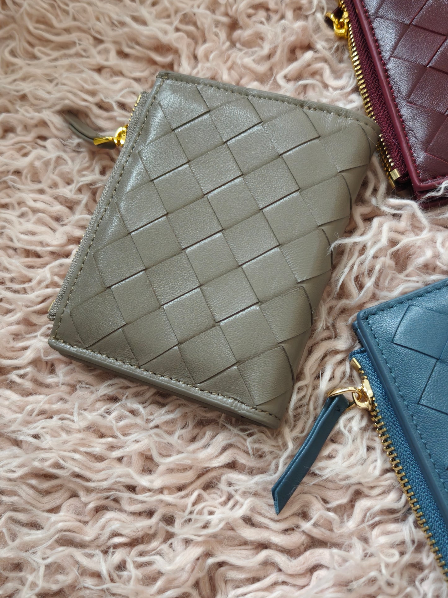 Lola - Sheepskin Woven Short Wallet