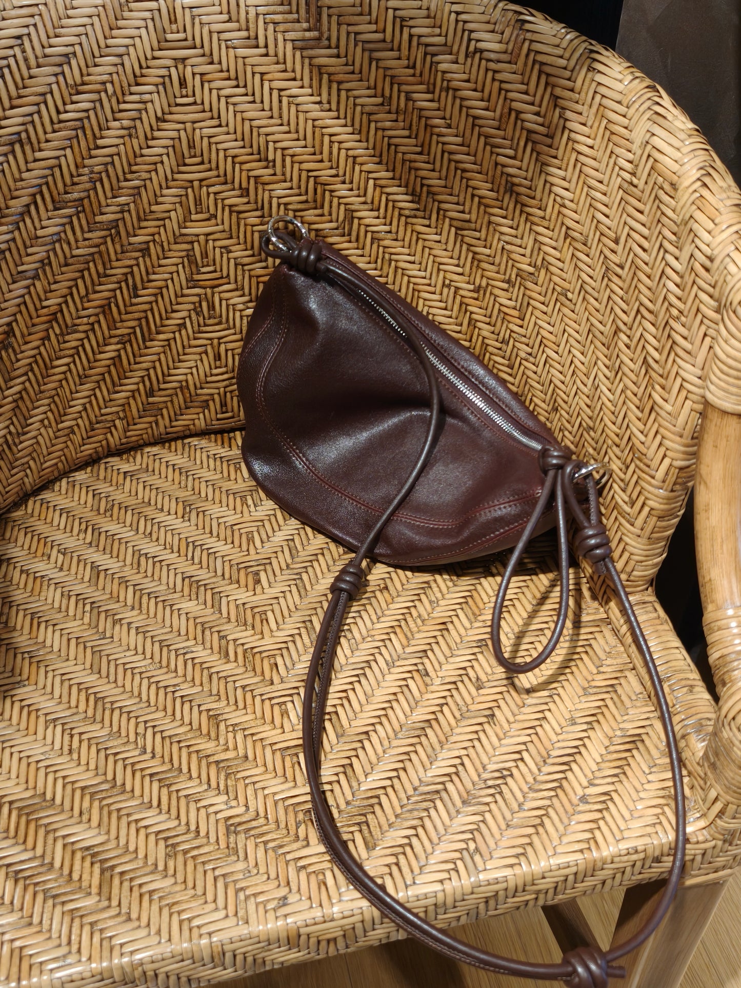 Solara - Genuine Leather Crescent Saddle Bag – Women's Crossbody Shoulder Bag