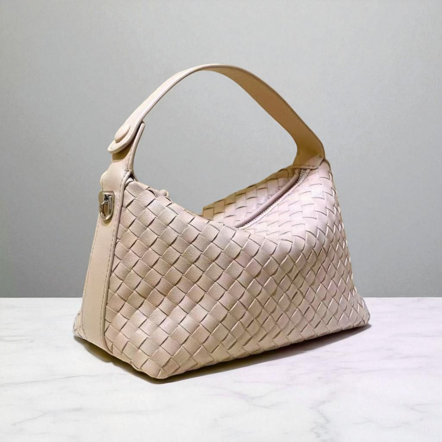 Noor - Petite Woven Leather Crossbody – Handheld Everyday Bag