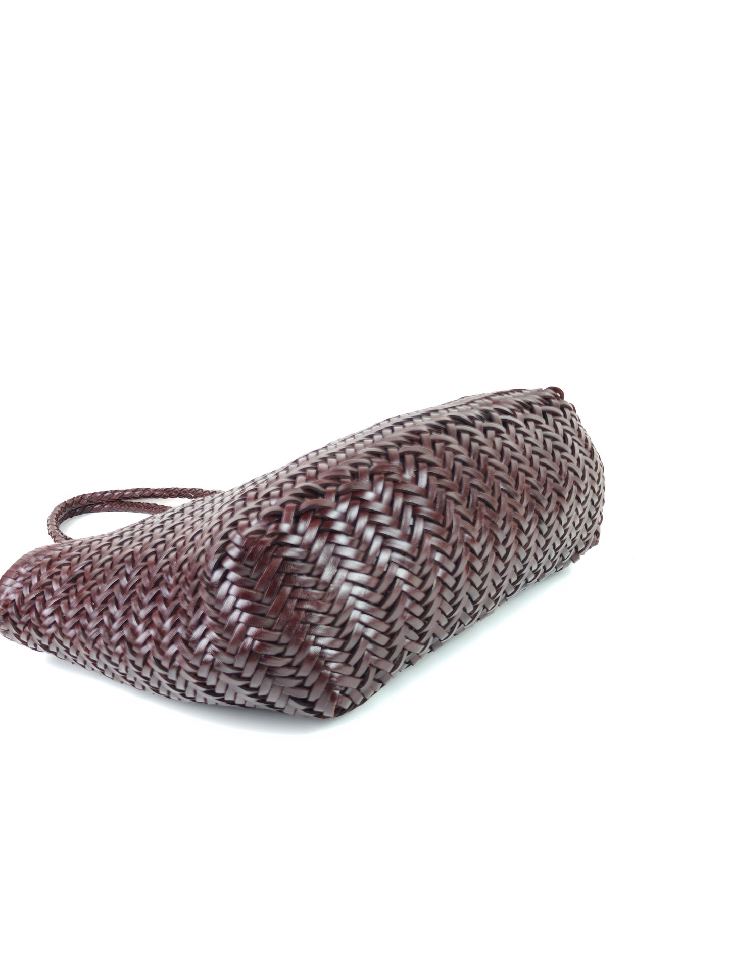 Phoebe - GROSSE 100 % handgefertigte Schultertasche aus echtem, gewebtem Rindsleder in der obersten Schicht