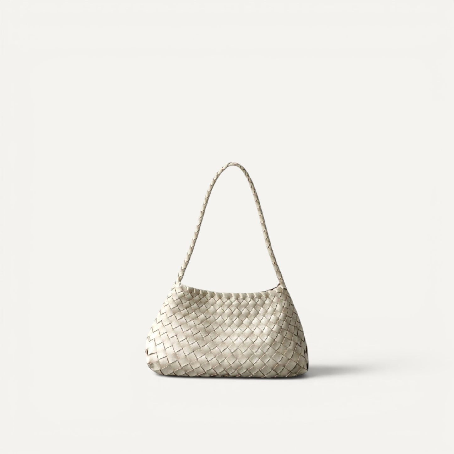 Emma Woven Full-Grain Leather Shoulder Bag