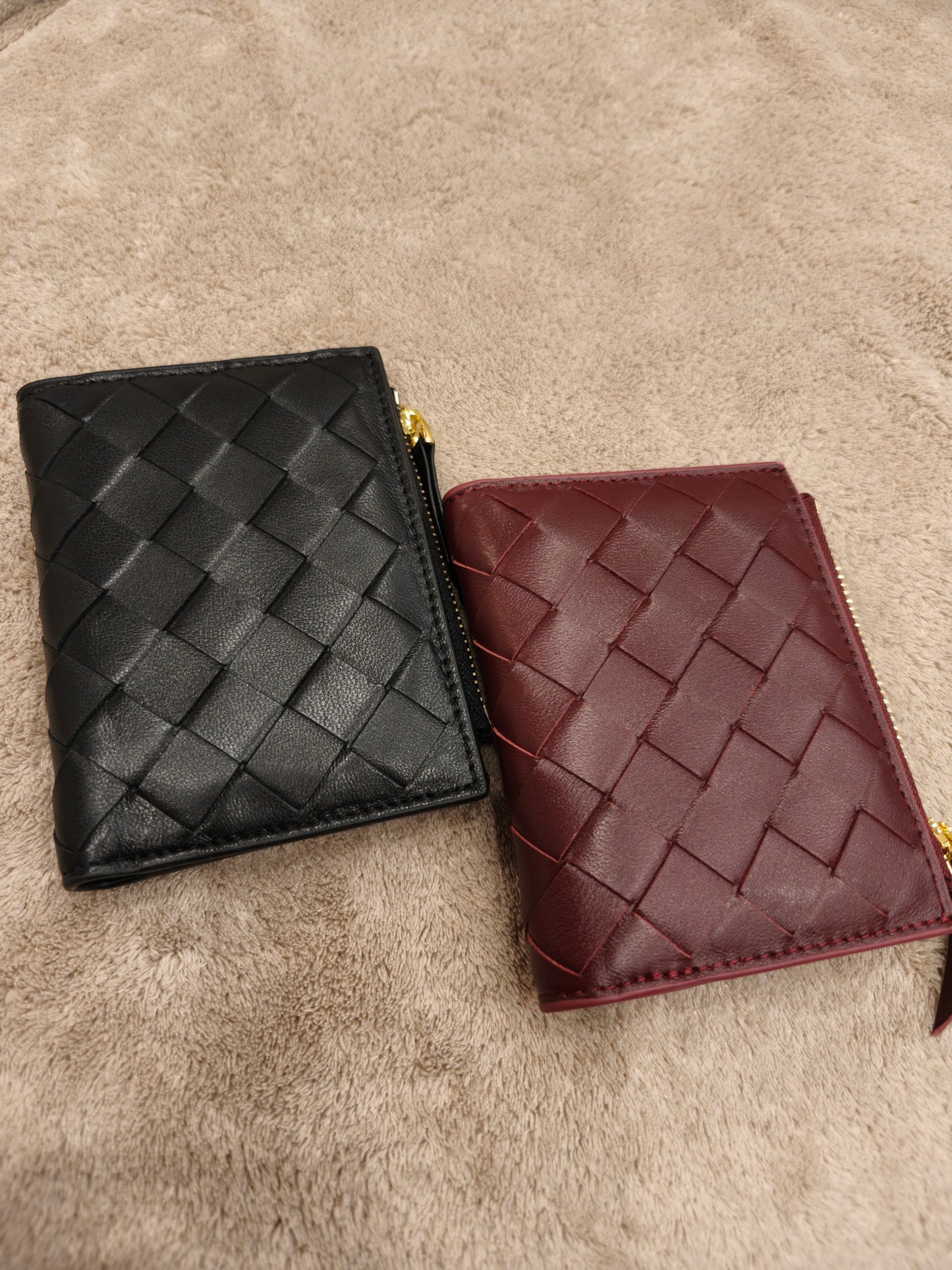 Lola - Sheepskin Woven Short Wallet