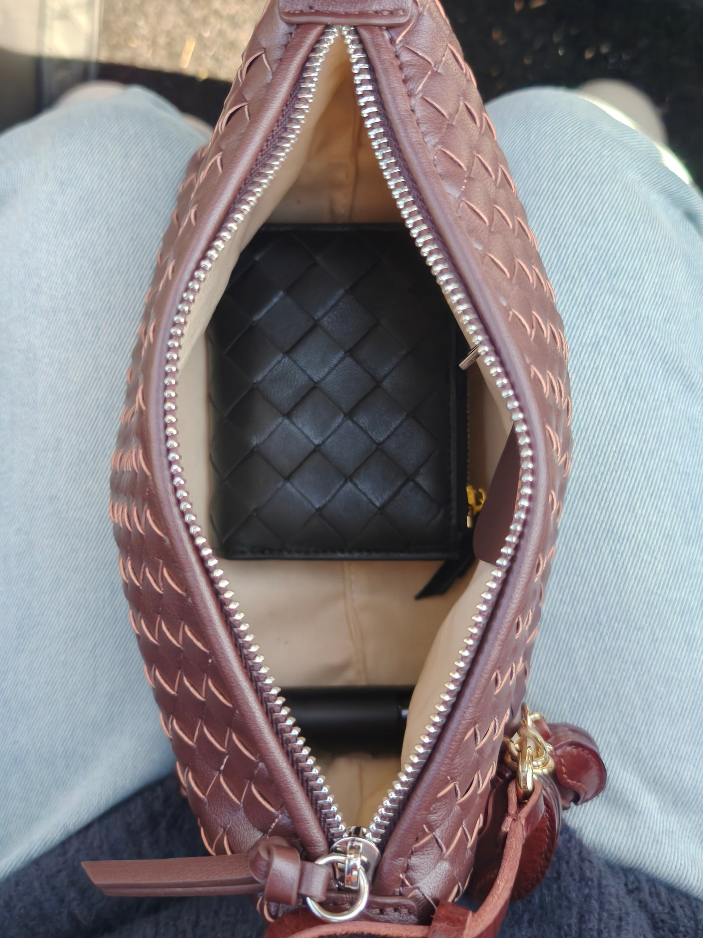 Noor - Petite Woven Leather Crossbody – Handheld Everyday Bag
