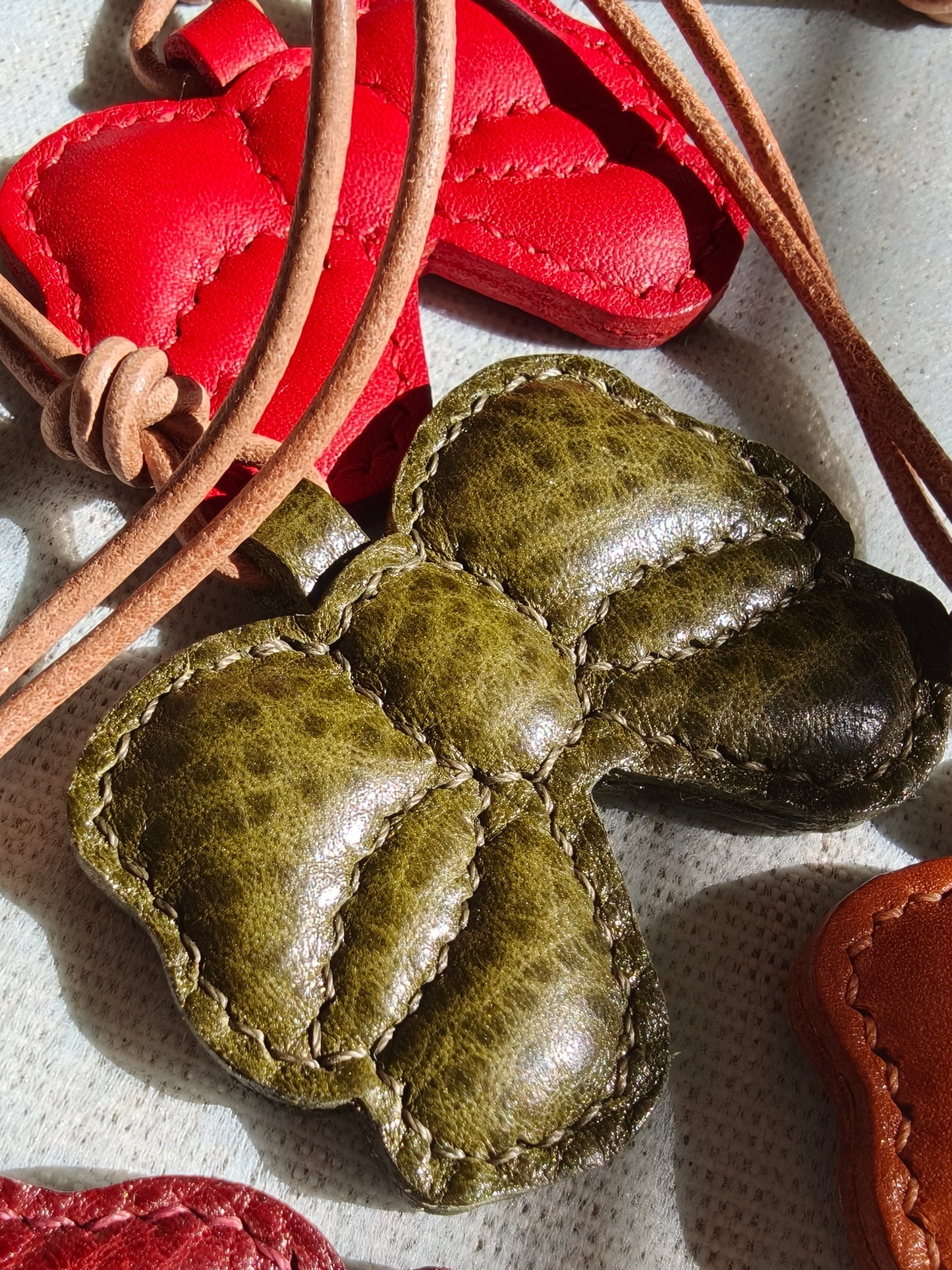 Butterfly Charm - 100% handmade with full grain leather. (7-10 days crafting time)