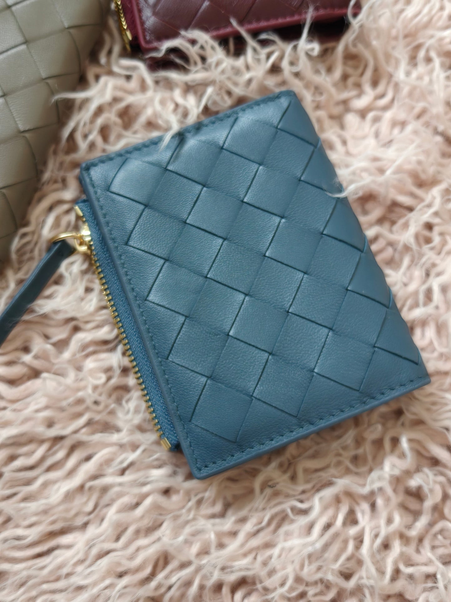 Lola Sheepskin Woven Wallet