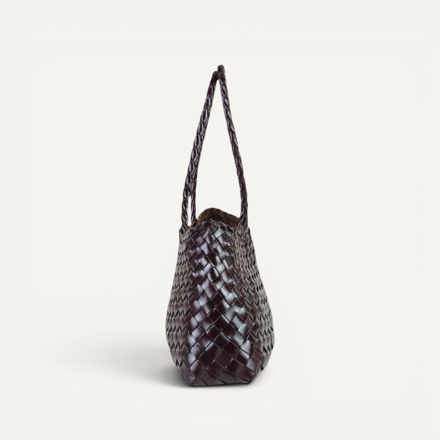 Opal Woven Full-Grain Leather Tote Bag