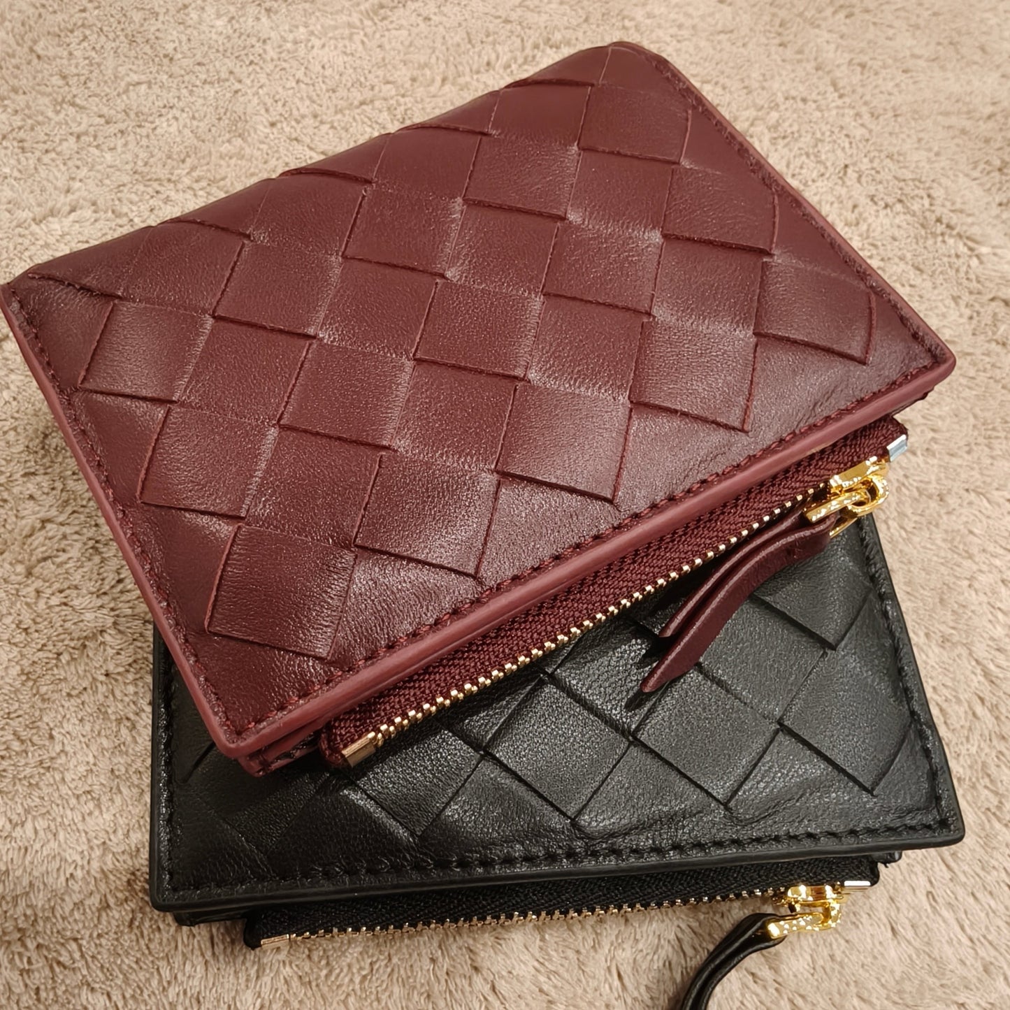 Lola Sheepskin Woven Wallet