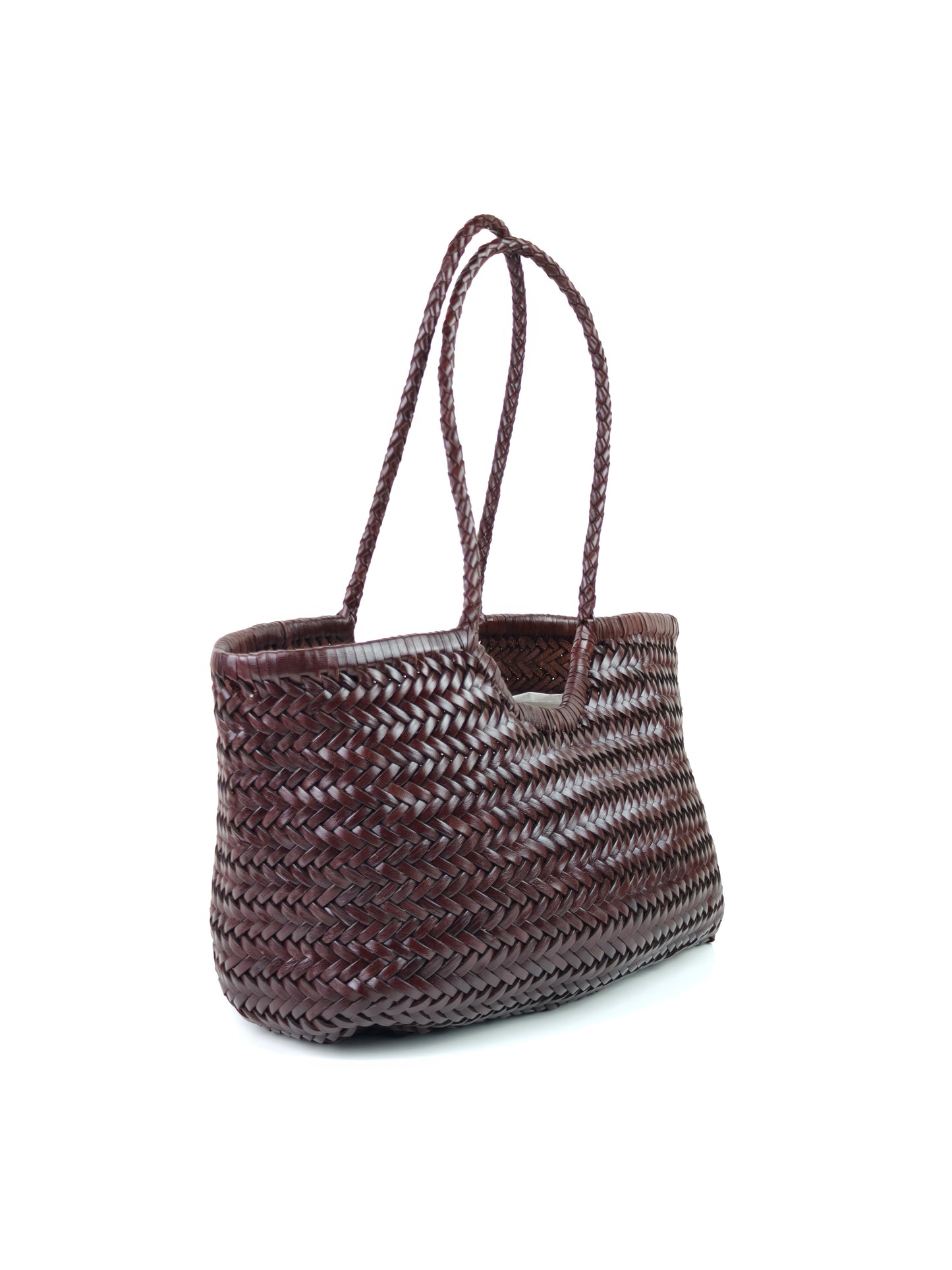 Phoebe - GROSSE 100 % handgefertigte Schultertasche aus echtem, gewebtem Rindsleder in der obersten Schicht