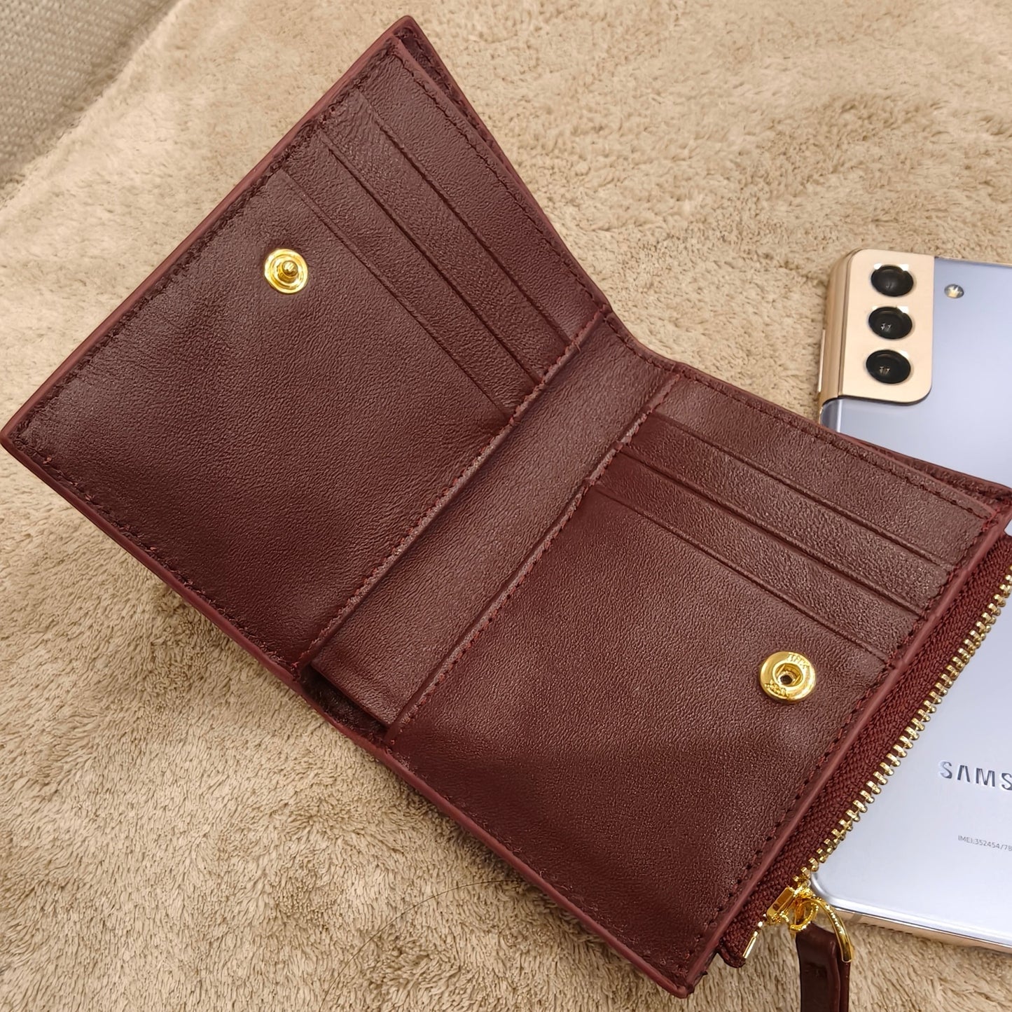 Lola Sheepskin Woven Wallet