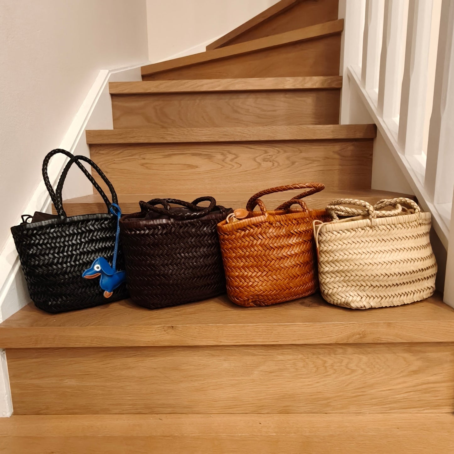 Lana Mini Woven Leather Tote Bag
