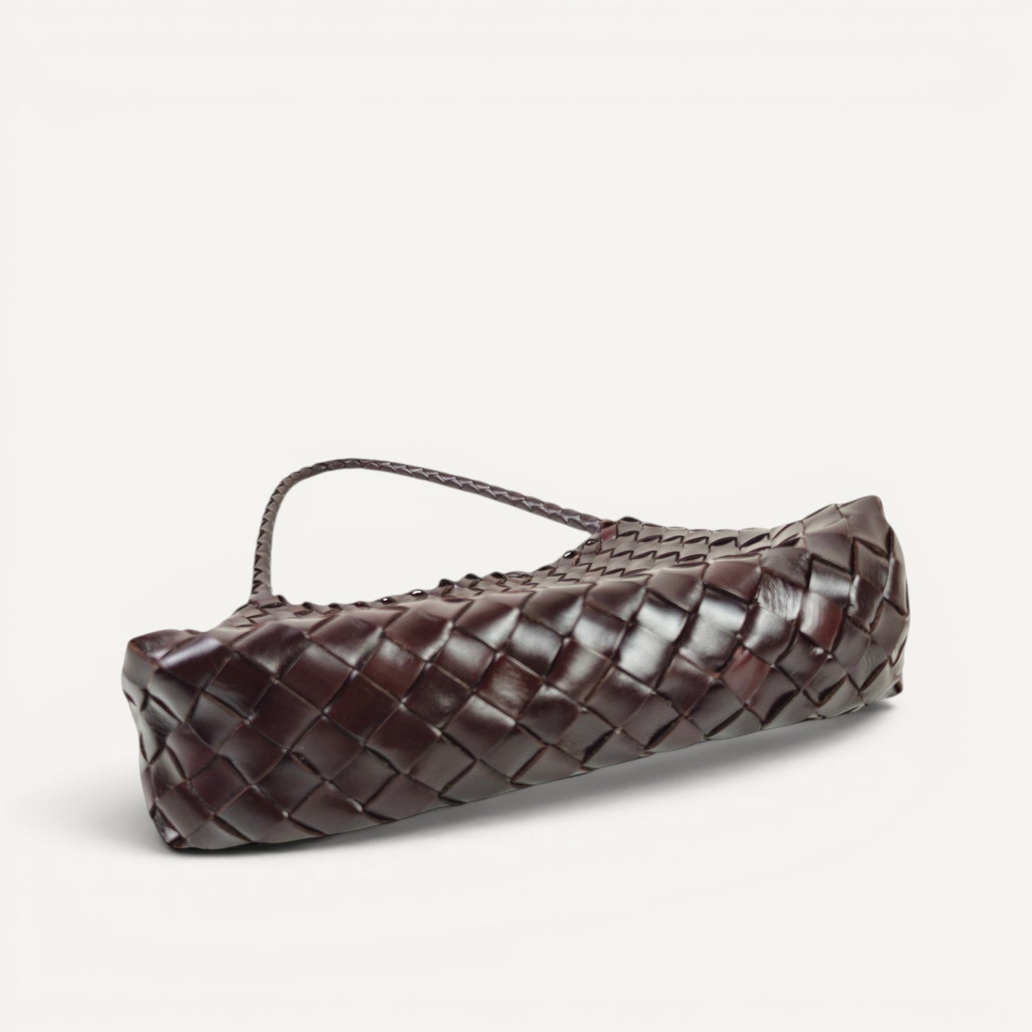 Emma Woven Full-Grain Leather Shoulder Bag