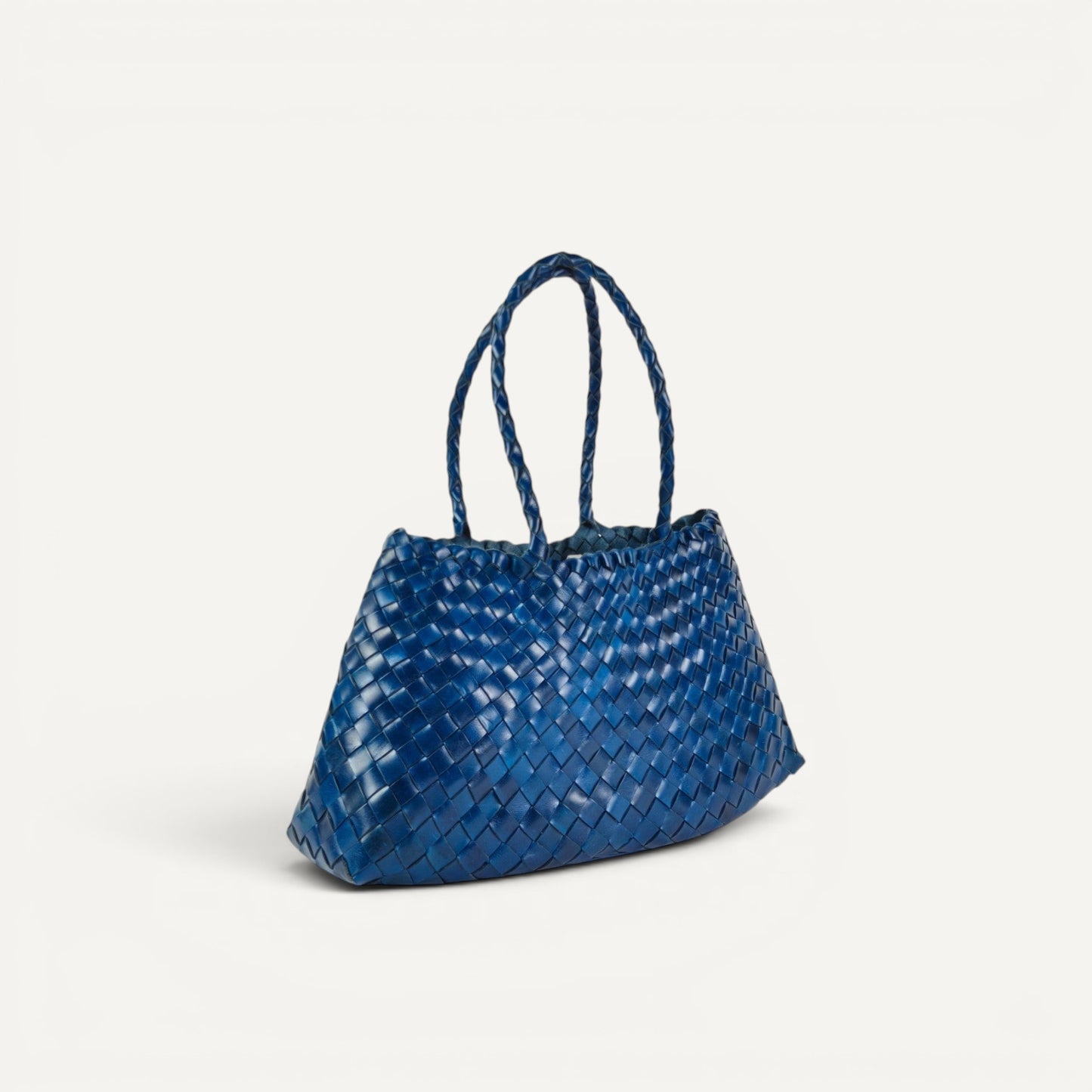 Opal Woven Full-Grain Leather Tote Bag