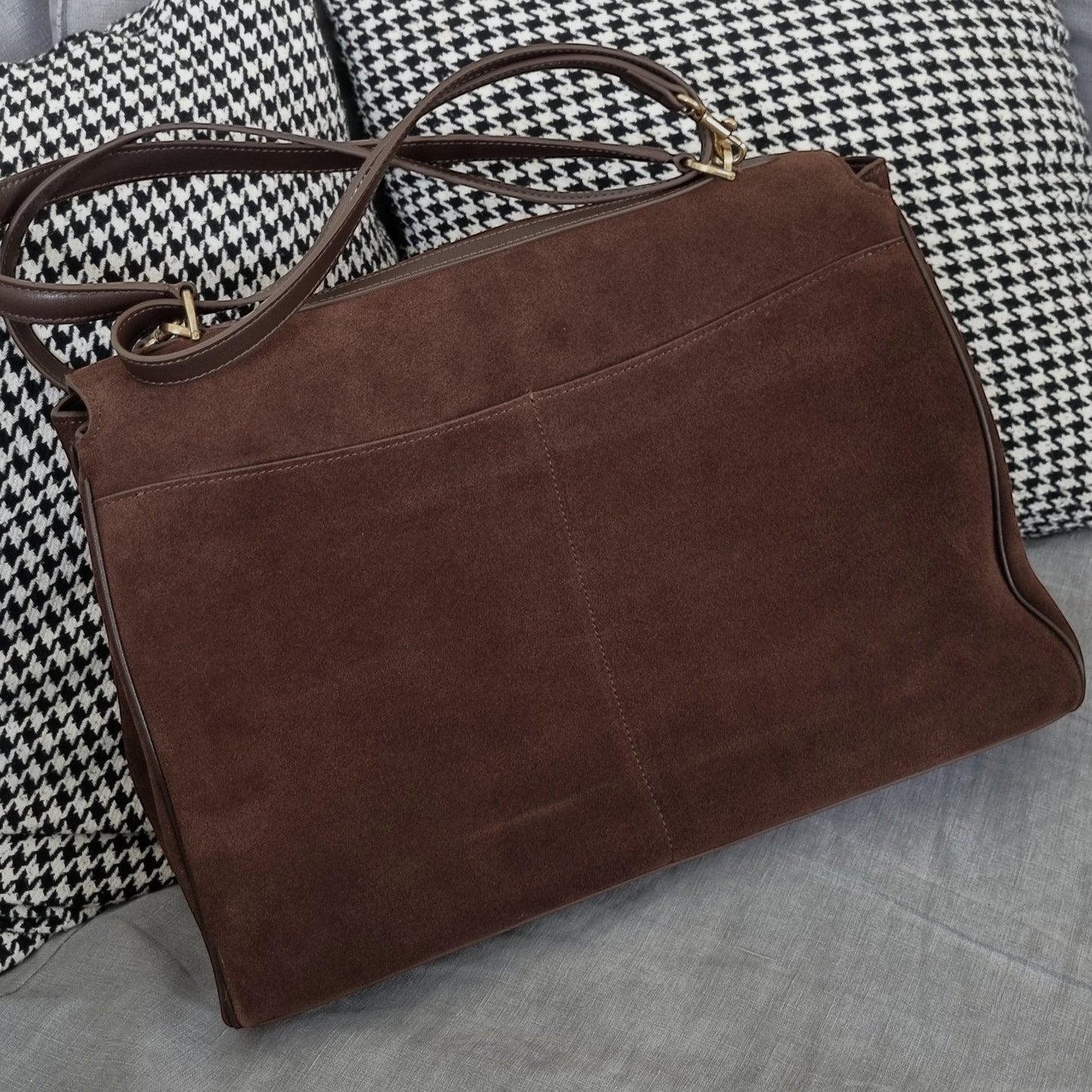 Harper (Suede) Large Size Leather Shoulder Bag