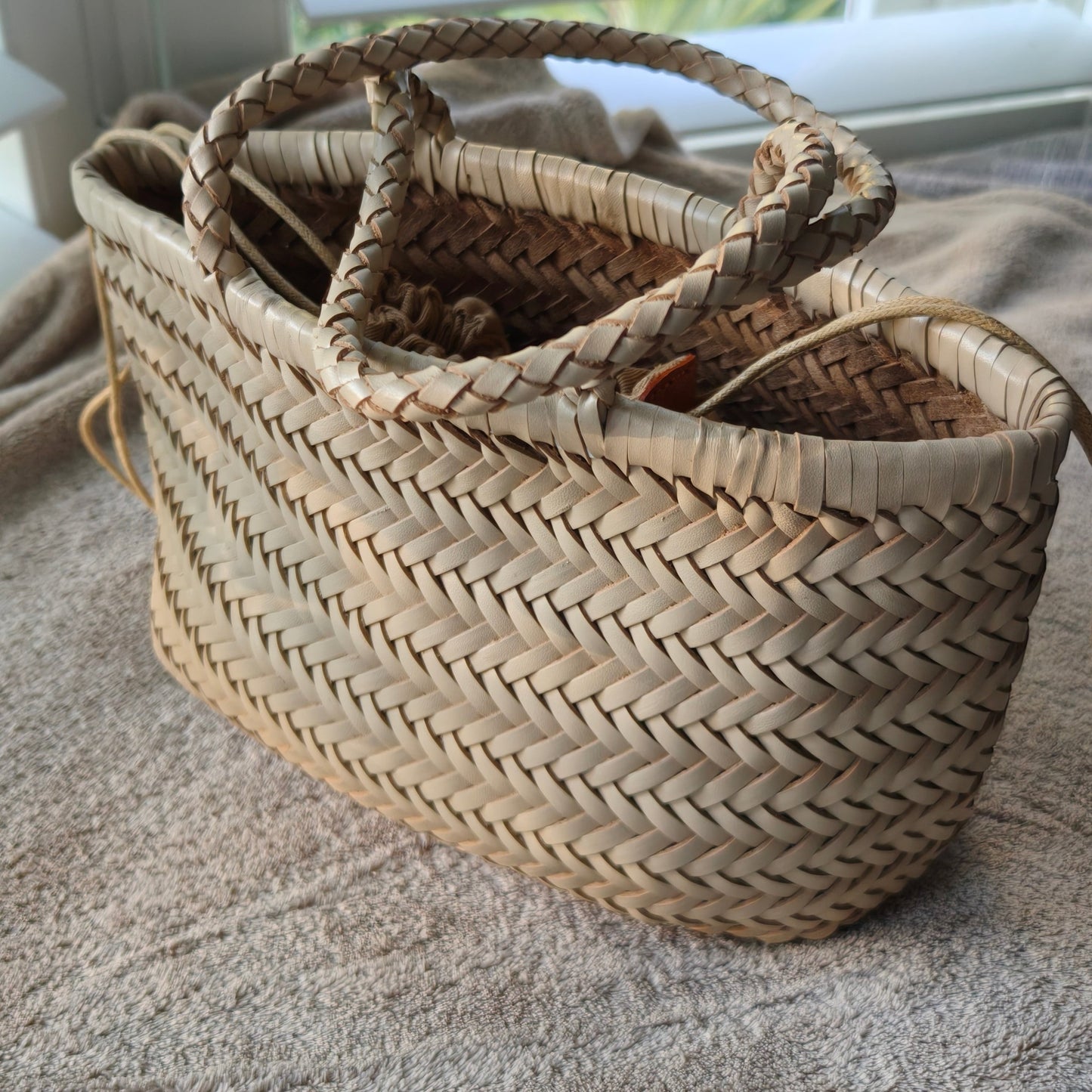 Lana Mini Woven Leather Tote Bag