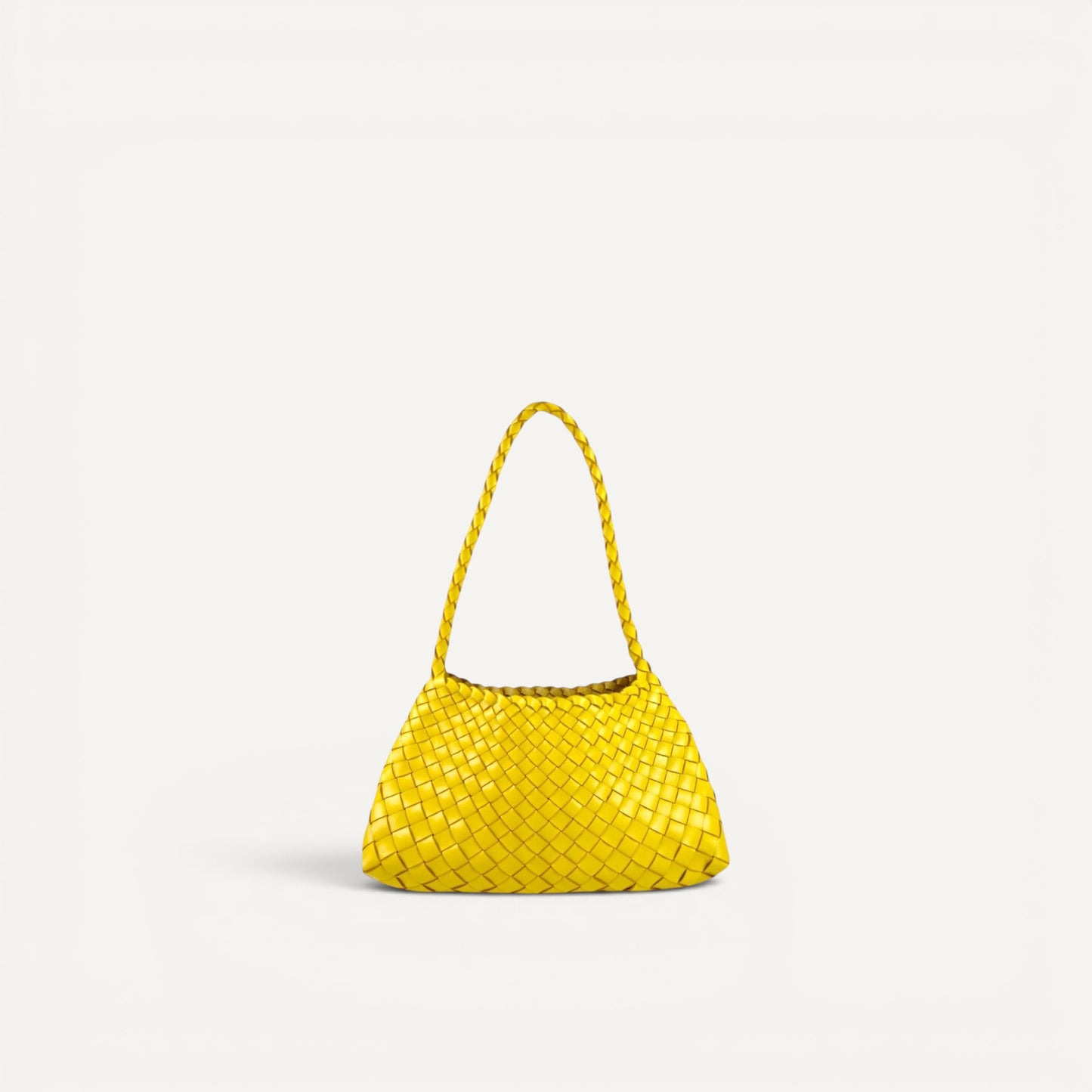 Emma Woven Full-Grain Leather Shoulder Bag