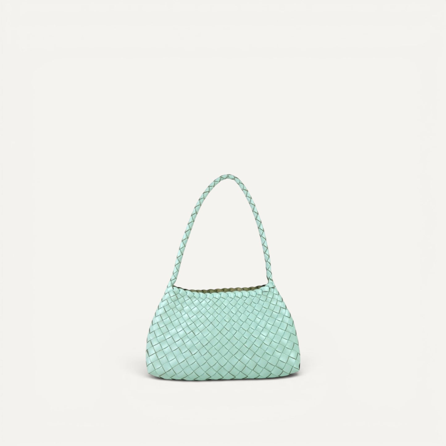 Emma Woven Full-Grain Leather Shoulder Bag