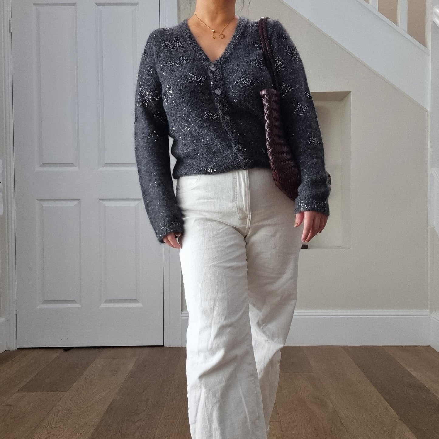 Lana - 100 % handgemachte echte TOP LAYER Rindsleder gewebt Leder Umhängetasche, Gemüsekorb, Einkaufstasche