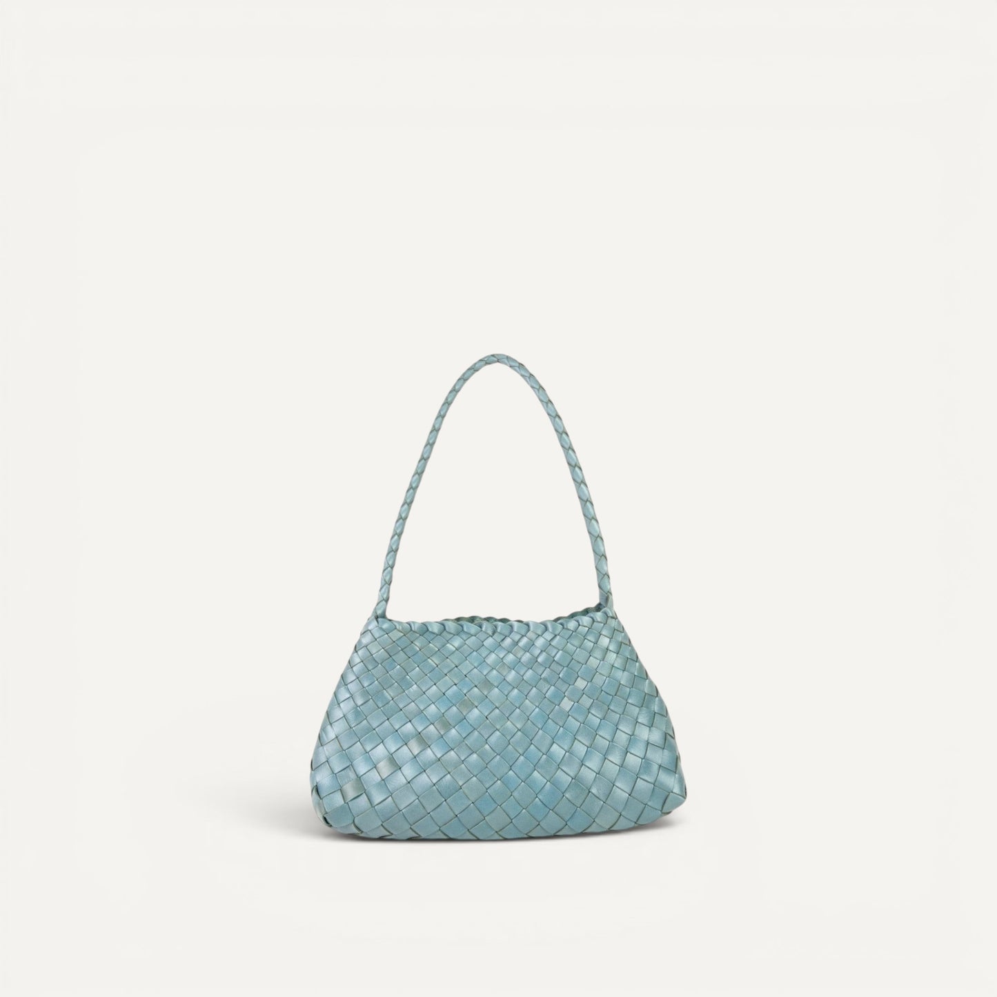 Emma Woven Full-Grain Leather Shoulder Bag