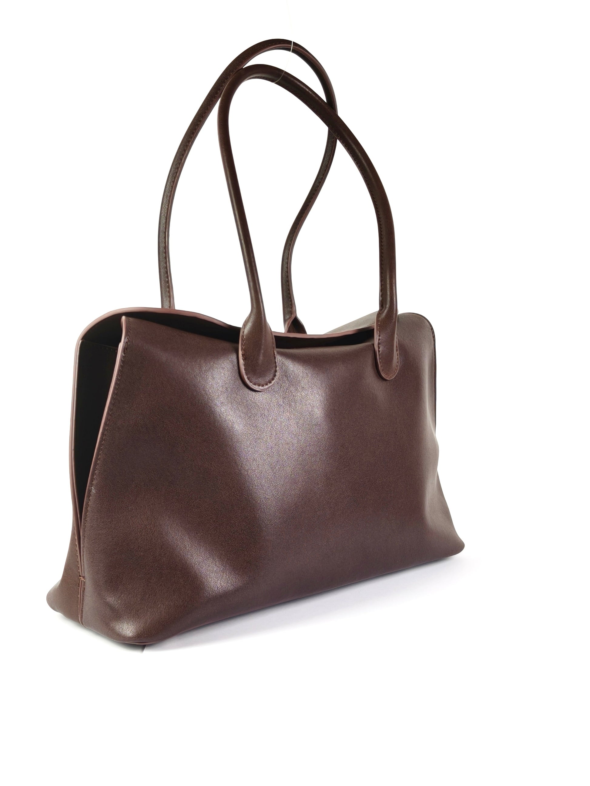 FayeCreations Valentina Tote in Coffee – genuine leather structured tote bag