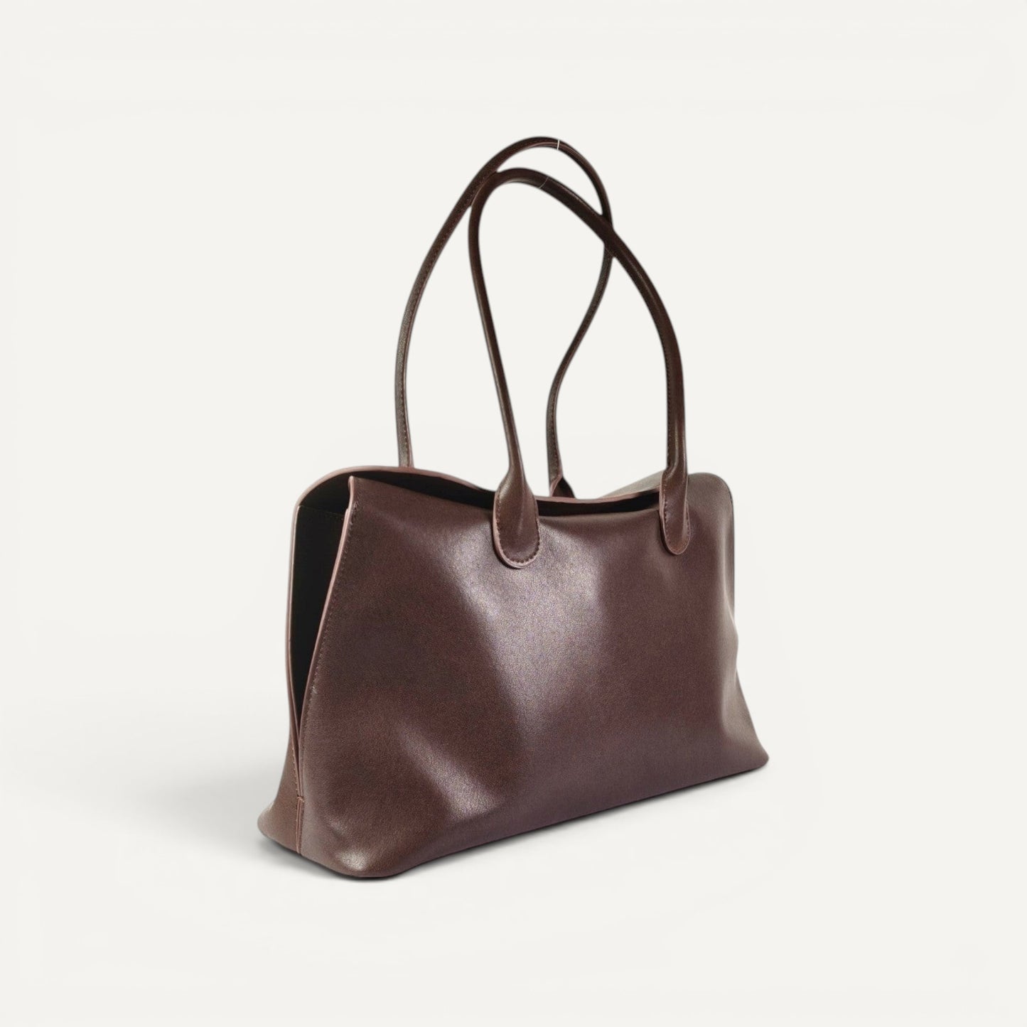 FayeCreations Valentina Tote in Coffee – genuine leather structured tote bag